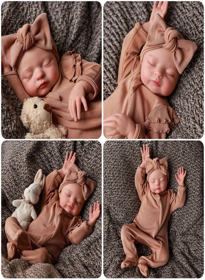 ADFO Real Life Reborn Baby Dolls Girl 20 Inches Realistic Baby Doll Soft Vinyl Sleeping Newborn Baby Dolls with Feeding Accessories for Kids Ages 3+ - Image 5